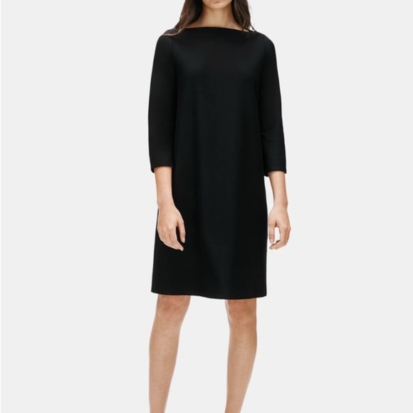 Eileen Fisher Stretch Crepe Shift Dress - Picture 4 of 8